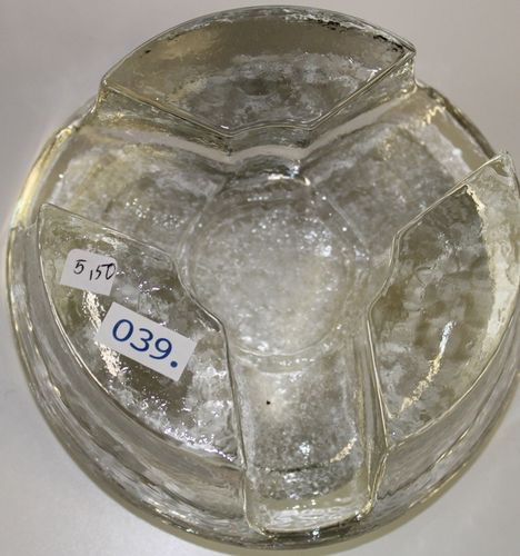 schweres Glas-Stövchen für Teelicht (dreigeteilt)