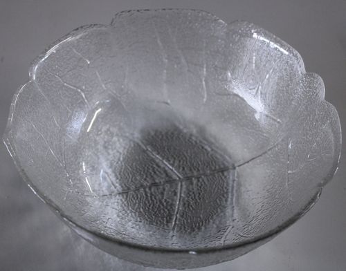 Glasschüssel "Blatt" (Aspen) / Dessert-Schüssel / Puddingschüssel / Salatschüssel