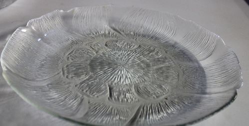 Glasteller "Blume" / Gebäckteller / Snack-Teller 23 cm
