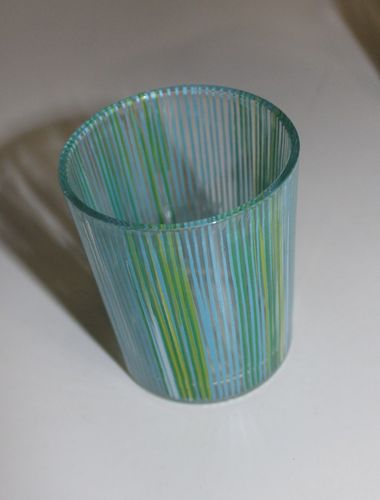 Kerzenglas, türkisfarben / kleines Trinkglas
