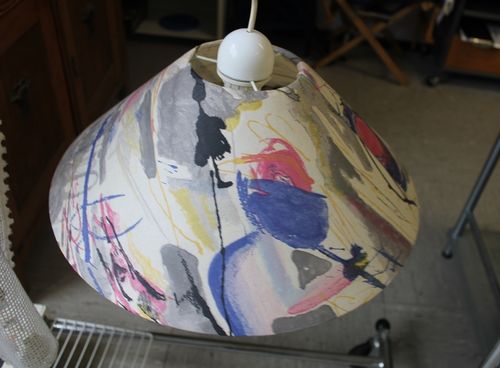 bunter Lampenschirm für Deckenlampen, Ende der 80er Jahre