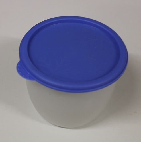 kleine runde Gefrierdose mit blauem Deckel, ca. 0,5 l