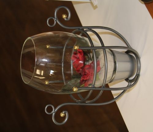 Blumentopf, Vase oder Windlicht: Hänge-Ampel mit Glaseinsatz