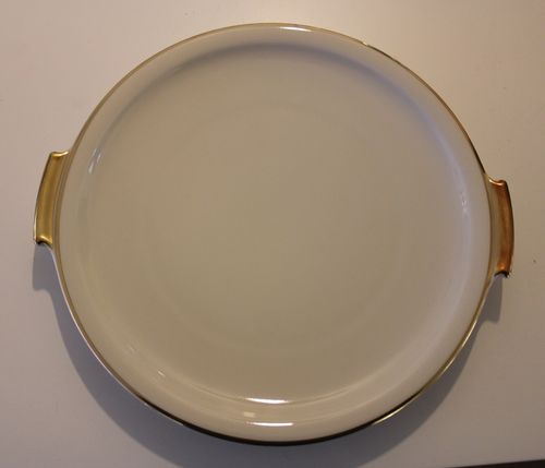 Porzellan-Servierplatten Krautheim, mit Griff / Henkel, Goldrand, oval