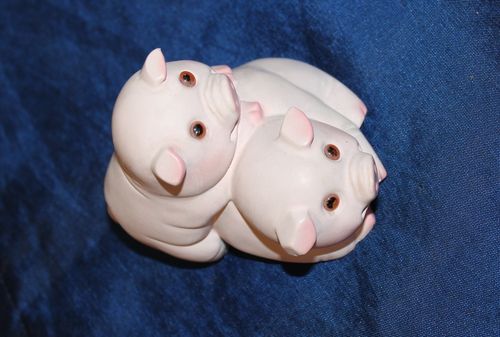 Schweinchen-Paar, (schweinchen-)rosa