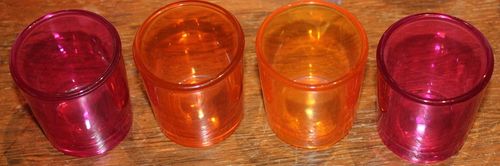 Teelichtglas, rosa oder orange