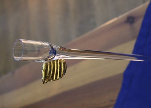 hoher Glas-Kerzenhalter, Leonardo, mit goldenem Flügel