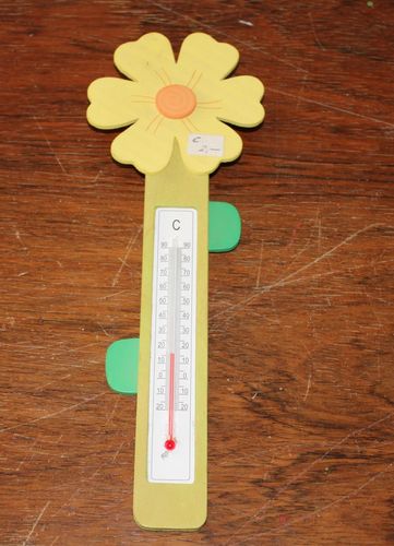 Thermometer Blume, gelb/grün