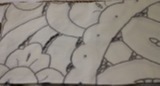 Mitteldecke, beige, graue Lochstickerei, 75 x 75